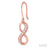 1/6 ctw Round Cut Diamond Infinity Petite Earrings in 10K Rose Gold