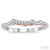 1/8 Ctw Round Diamond Wedding Band in 14K White and Rose Gold