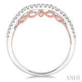 1/8 Ctw Round Diamond Wedding Band in 14K White and Rose Gold