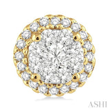 3/4 ctw Lovebright Round Cut Diamond Earrings in 14K Yellow and White Gold