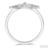 1/20 ct Bow Tie Round Cut Diamond Ring in 10K White Gold