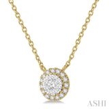 1/6 ctw Circular Round Cut Diamond Lovebright Pendant With Chain in 14K Yellow and White Gold