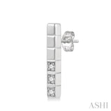 1/20 ctw Round Cut Diamond Bar Earring in 10K White Gold