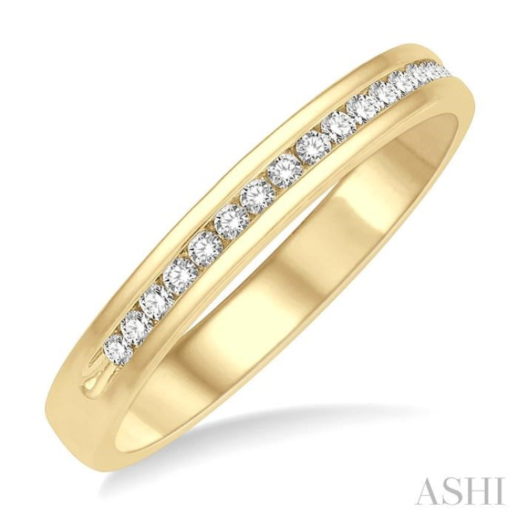 1/4 ctw Round Cut Diamond Men's Band 14K Yellow Gold