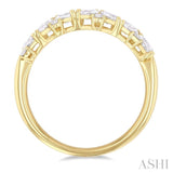 1 Ctw Scatter Marquise and Round Cut Diamond Fashion Band in 14K Yellow Gold