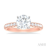 1/3 ctw Circular Shape Round Cut Diamond Semi Mount Engagement Ring in 14K Rose and White Gold