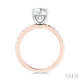 1/3 ctw Circular Shape Round Cut Diamond Semi Mount Engagement Ring in 14K Rose and White Gold