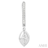 1/2 Ctw Marquise Shape Dome Round Cut Diamond Fashion Huggie Earrings in 14K White Gold