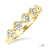 1/4 Ctw Clover Motif Round Cut Diamond Fashion Ring in 14K Yellow Gold