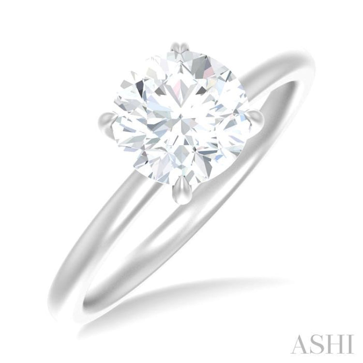 1/20 ctw Circular Shape Round Cut Diamond Semi Mount Engagement Ring in 14K White Gold