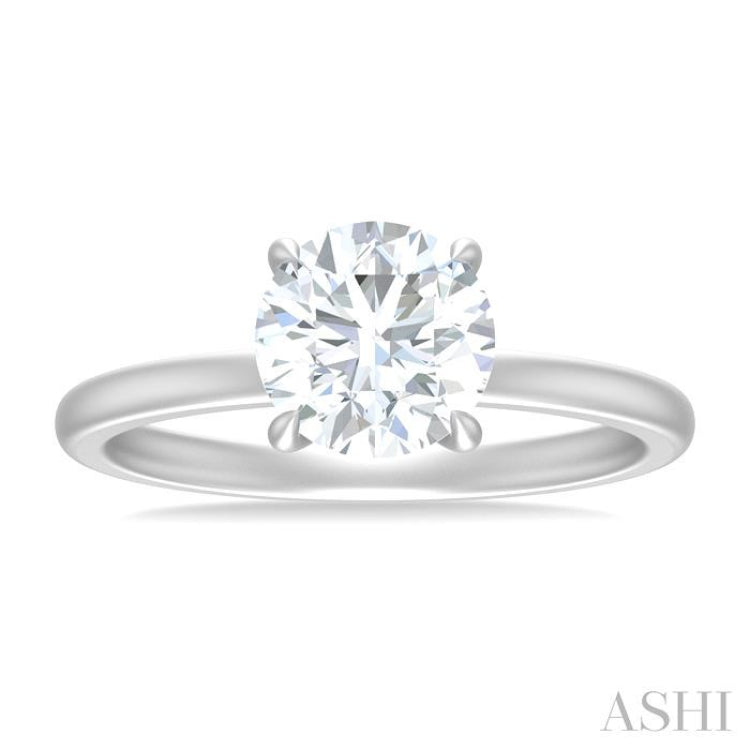 1/20 ctw Circular Shape Round Cut Diamond Semi Mount Engagement Ring in 14K White Gold