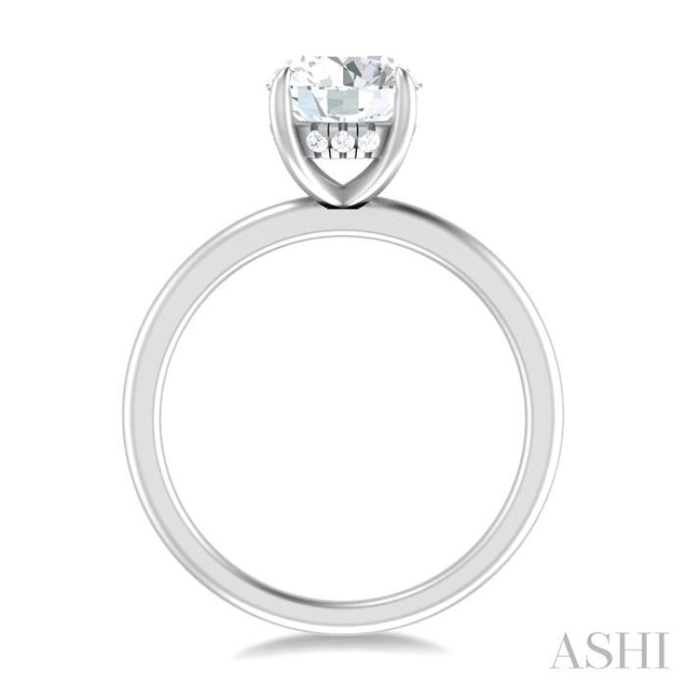 1/20 ctw Circular Shape Round Cut Diamond Semi Mount Engagement Ring in 14K White Gold