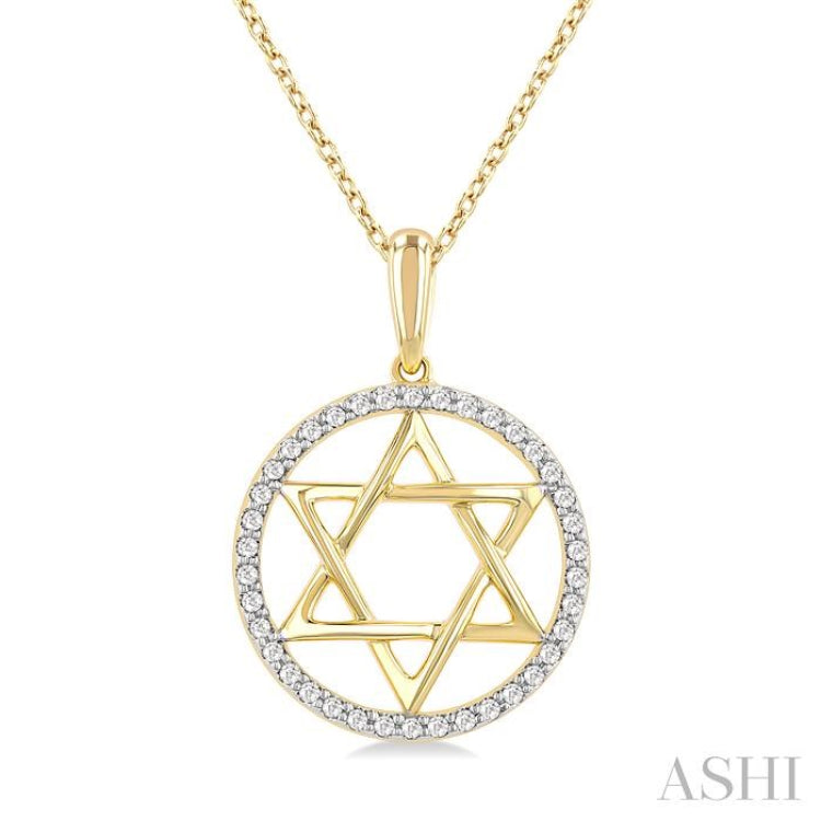 .15CTRDDM STAR OF DAVID PD YG 10K-S+CH*