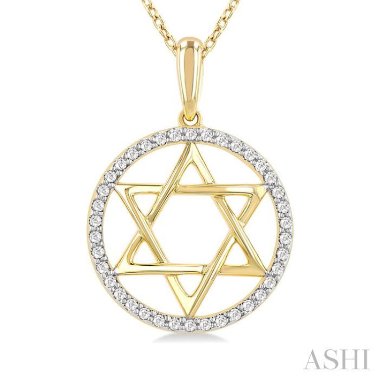 .15CTRDDM STAR OF DAVID PD YG 10K-S+CH*