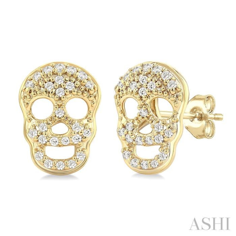 .15CTRDDM PETITE SKULL ER YG 10K-S*