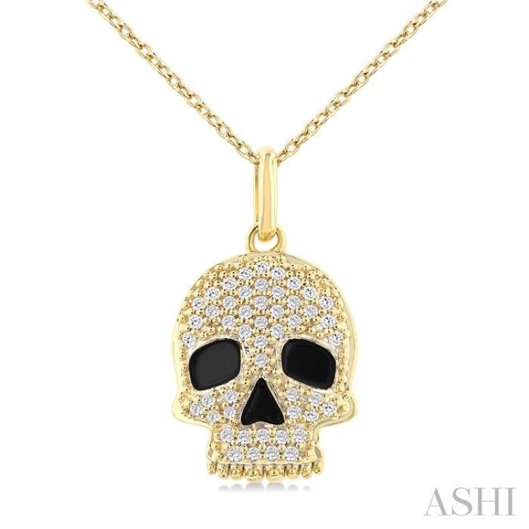 .15CTRDDM PETITE SKULL PD YG 10K-S+CH*