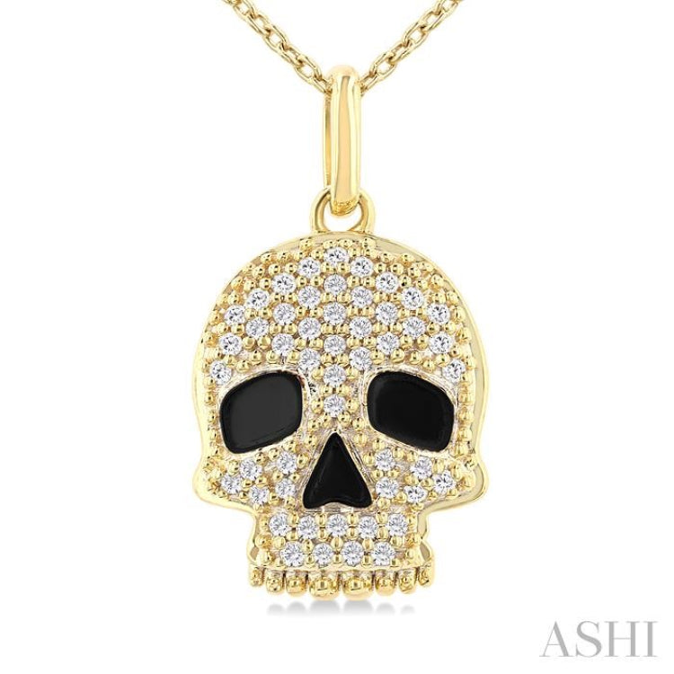 .15CTRDDM PETITE SKULL PD YG 10K-S+CH*