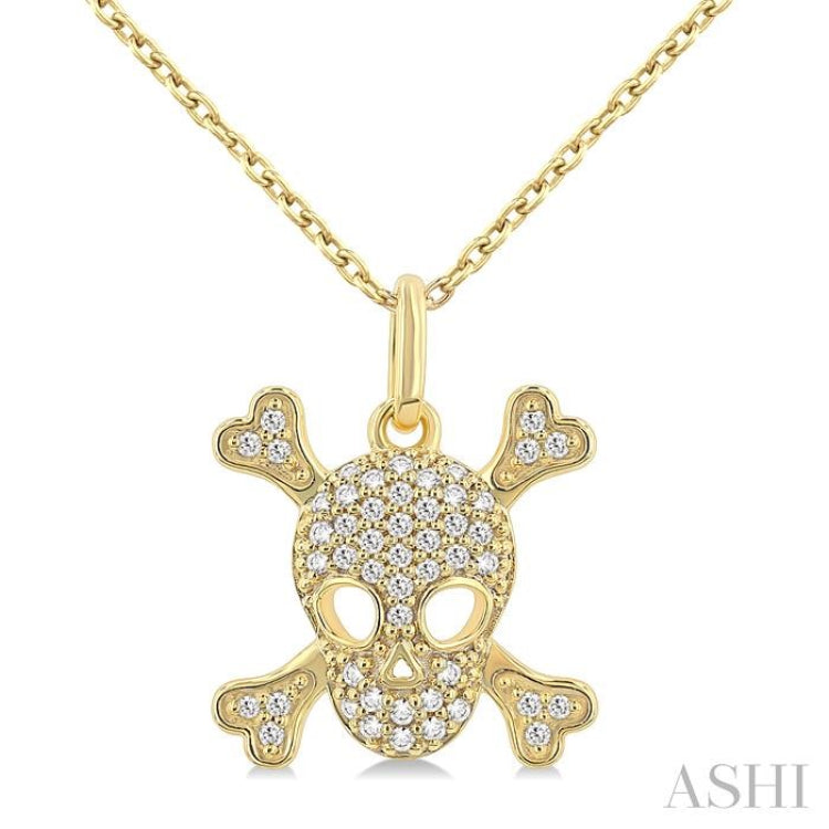 .15CTRDDM PETITE SKULL PD YG 10K-S+CH*