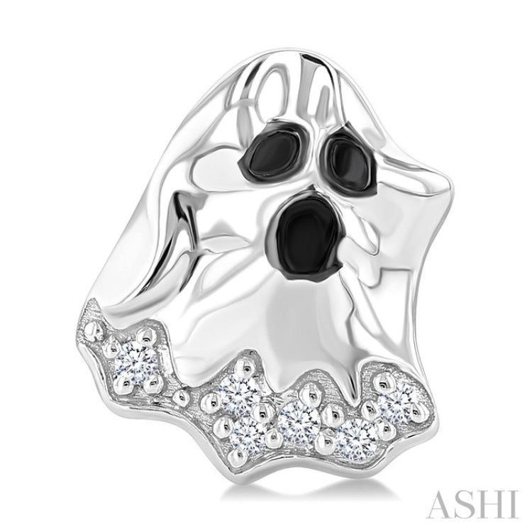 1/20 Ctw Petite Ghost Round Cut Diamond Fashion Earrings in 10K White Gold