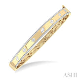1 1/4 Ctw Flush Set Mixed Cut Diamond Fashion Bangle in 14K Yellow Gold
