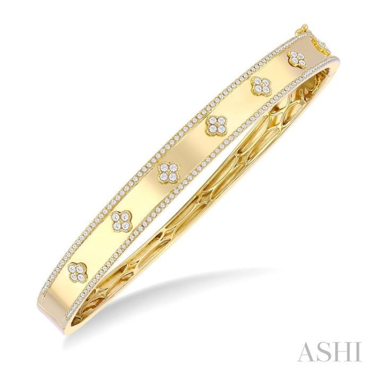 .75CTRDDM CLOVER  BANGLE YG 14K-G*