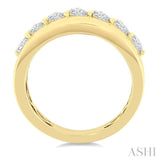 5/8 Ctw Pear Cut Diamond Bold Gold Fashion Wide Band in 14K Yellow Gold
