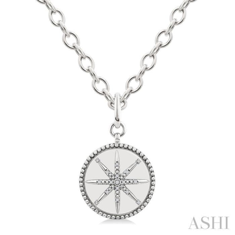 .07CTRDDM COMPASS MEDALLION PD SL-S+CH*