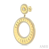 1 7/8 ctw Open Window Circle Dangler Round Cut Diamond Fashion Earrings in 14K Yellow Gold