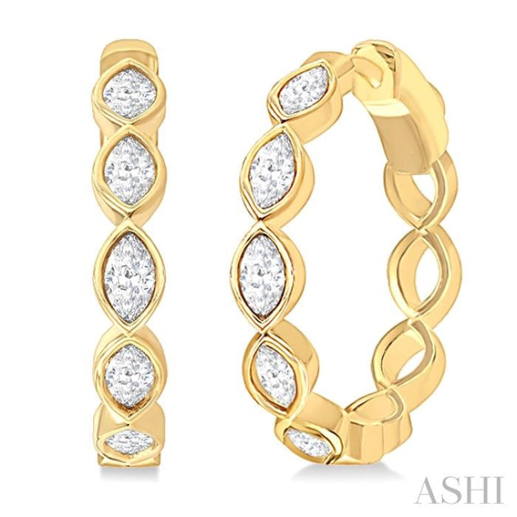 1.00CTMQDM MQ BEZEL HOOP ER YG 14K G*