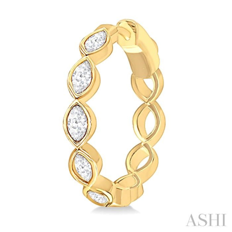 1.00CTMQDM MQ BEZEL HOOP ER YG 14K G*