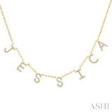 1/4 Ctw 'JESSICA'  Space Name Diamond Necklace in 10K Yellow Gold
