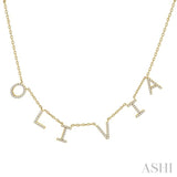 1/5 Ctw 'OLIVIA'  Space Name Diamond Necklace in 10K Yellow Gold