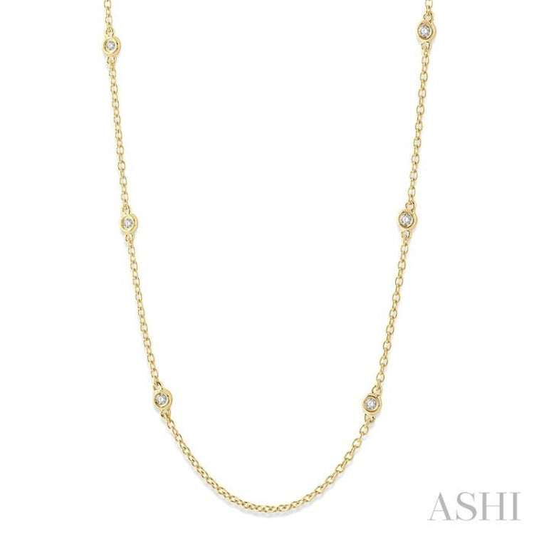 1/5 ctw Round Cut Diamond Fashion Necklace in 14K Yellow Gold