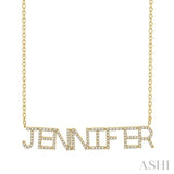 1/3 Ctw 'JENNIFER'  Block Name Round Cut Diamond Necklace in 10K Yellow Gold
