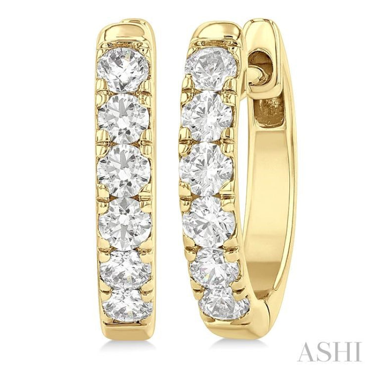 .50CTRDDM ROUND DM HOOP ER YG 14K-G*