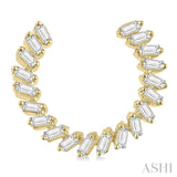 3/4 ctw Graduated Baguette Diamond Hoop Earring in 14K Yellow Gold