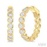 1.00CTRDDM ROUND BEZEL HOOP ER YG 14K G*
