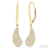 1/2 ctw Curved Tear Drop Round Cut Diamond Fashion Earrings in 14K Yellow Gold