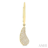 1/2 ctw Curved Tear Drop Round Cut Diamond Fashion Earrings in 14K Yellow Gold