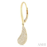 1/2 ctw Curved Tear Drop Round Cut Diamond Fashion Earrings in 14K Yellow Gold