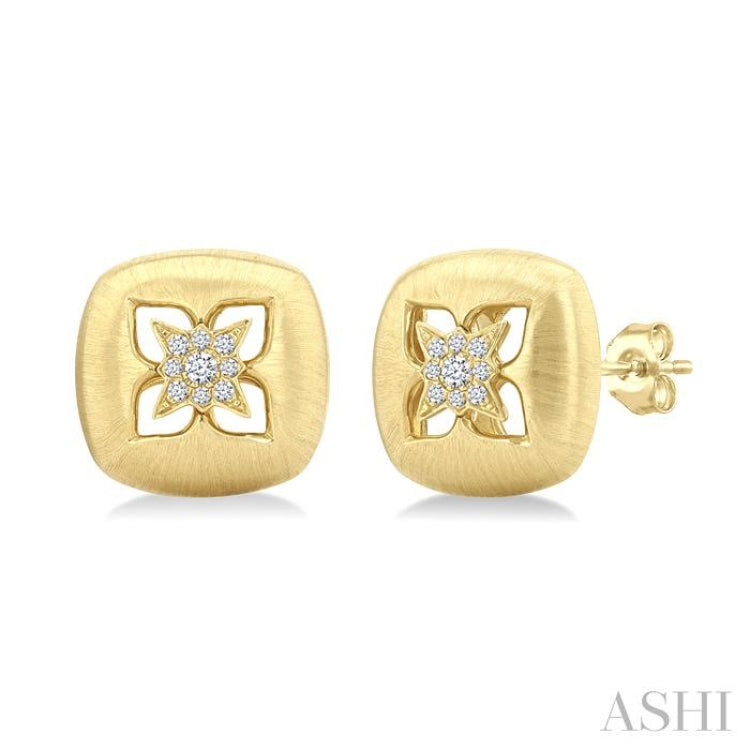 .08CTRDDM FLORAL STUD ER YG 14K-G