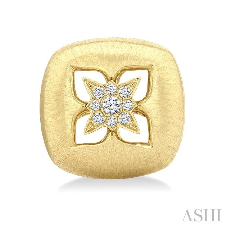 .08CTRDDM FLORAL STUD ER YG 14K-G