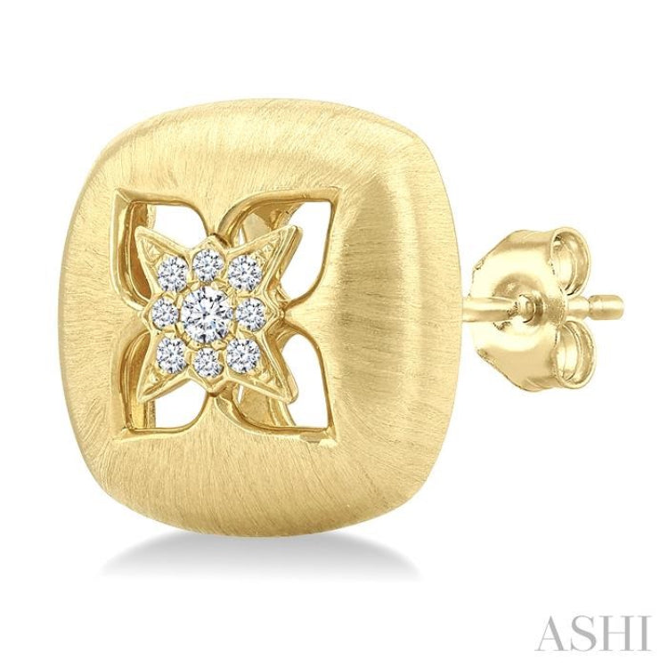 .08CTRDDM FLORAL STUD ER YG 14K-G