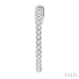 1/2 ctw Inside-Out Round Cut Diamond Hoop Earrings in 14K White Gold