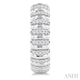 1/4 ctw Ribbed Round Cut Diamond Half Hoop Earring in 14K White Gold