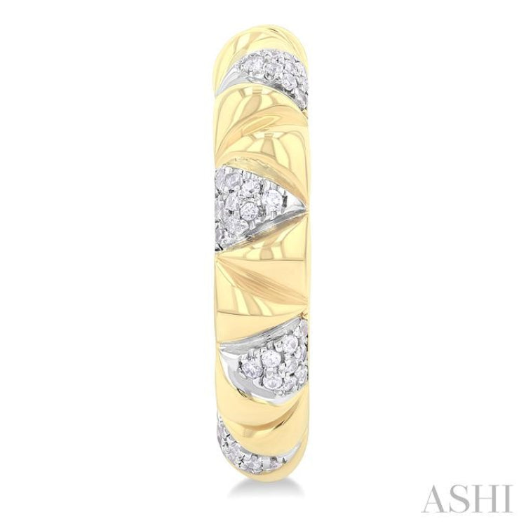 1/3 ctw Art Deco Inspired Round Cut Diamond Fashion Half Hoop Earring in 10K Yellow Gold