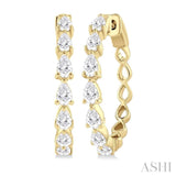 1.50CTPRDM EAST-WEST HOOP ER YG 14K-H*