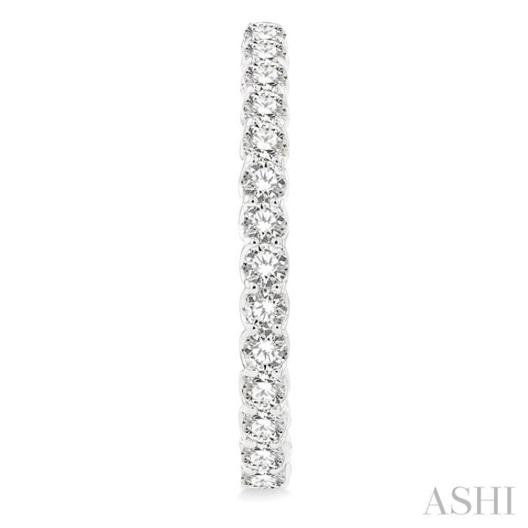 5 ctw Inside-Out Round Cut Diamond Oval Shape Hoop Earrings in 14K White Gold