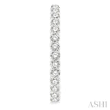 5 ctw Inside-Out Round Cut Diamond Oval Shape Hoop Earrings in 14K White Gold