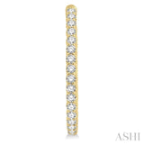 3 ctw Inside-Out Round Cut Diamond Oval Shape Hoop Earrings in 14K Yellow Gold